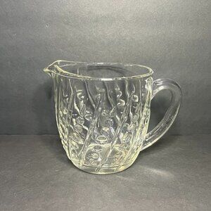 Vintage Anchor Hocking Oyester & Pearls Bubble Glass 20oz Creamer Pitcher 4.5"